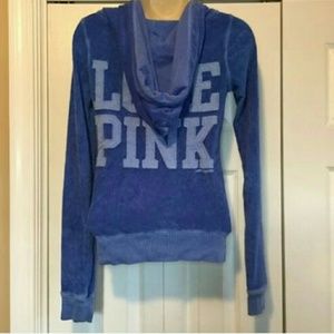 PINK VICTORIA'S SECRET zip up hoodie blue